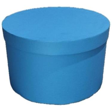 Imagem de Caixa de Presente Redonda Cartonada 17,5x14cm e 24x15cm ideal para presentes, doces, lembrancinhas celebrações elegantes e apresentação diferenciada(AZUL CÉU,17,5X14)