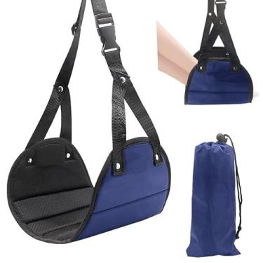 Imagem de Rede para pés de avião com design anticolapso, suporte extra para tornozelos e pernas descanso essencial para os pés para voos de longo curso e viagens