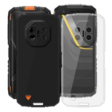 Imagem de HGJTFANY Capa de telefone para Doogee Fire 3 Pro (5,5 polegadas), capa transparente de silicone macio ultrafina à prova de choque + capa preta flexível TPU antiarranhões, para capa Doogee Fire 3 Pro