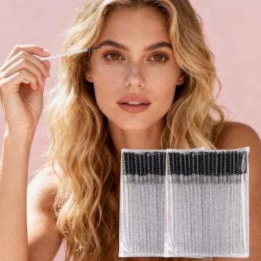 Imagem de Mini varinhas de rímel descartáveis skinny, 100 peças, micro pincel de cílios, aplicadores de pincéis de maquiagem pequenos para sobrancelhas