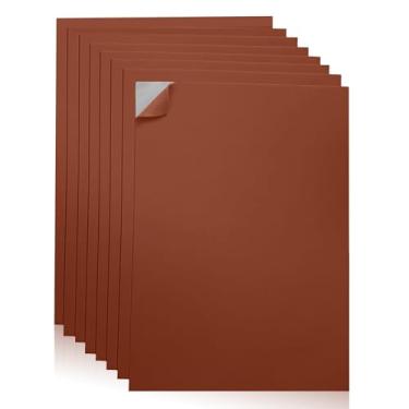 Imagem de Folhas autoadesivas de espuma EVA para artesanato – 2 mm de espessura, 8 folhas marrons, 15 x 23 cm, papel de espuma para bricolage, scrapbook e arte infantil.