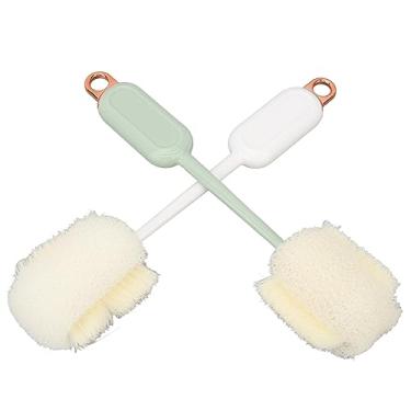 Imagem de Escova de limpeza de garrafas, esponja, ferramenta de limpeza eficiente para utensílios de cozinha, copos, garrafas de leite, material abs, 2 peças