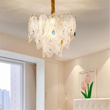 Imagem de Luminária pendente contemporânea de cristal LED, elegante e luxuosa, dourada, para sala de estar, restaurante, quarto, villa, hotel, duplex, escada (C D30CM)