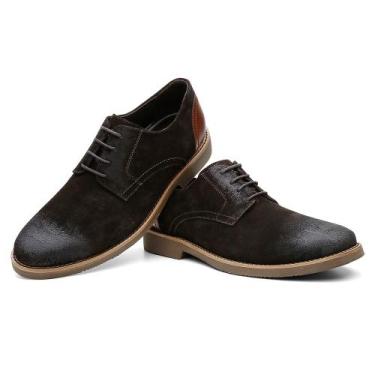 Imagem de Sapato Casual em Couro Pires Shoes com Cadarço Bico Redondo e Sola Bor