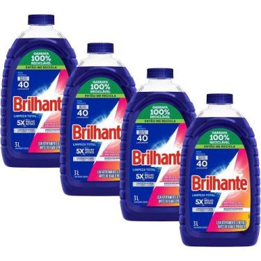 Imagem de Kit 4 Sabão Líquido Brilhante Limpeza Total 3l cada