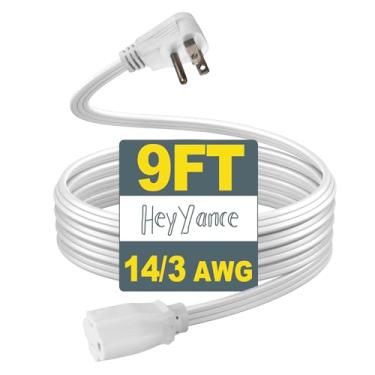 Imagem de HeyYance Cabo De Extensão Calibre 14 Para Aparelhos Alta Resistência - 9 Pés Spt-3, Plugue Plano, Alimentação Aterrado 3 Pinos Ar-Condicionado, Geladeiras, Micro-Ondas, Máquinas Lavar, Uso Interno,