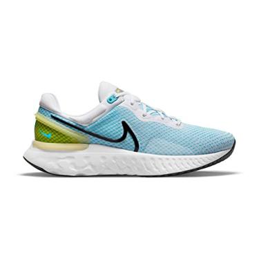 Imagem de Nike Tênis de corrida masculino React Miler 3, Sulfur vivo azul clorino, branco, preto, 42 BR