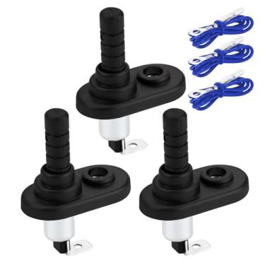 Imagem de Unifizz Interruptor de pino de porta de carro de 12 V 20 A interruptor de pino de alarme momentâneo universal ajustável flange de batente interruptor de capô banhado a níquel com bota de borracha para