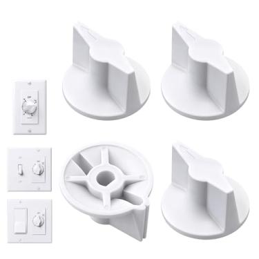 Imagem de HappyAlley Pacote com 4 botões de interruptor de temporizador, compatível com botão de temporizador 146MT574, série FD, temporizadores de mola para parede, banheiro, ventilador, motor, aquecedor, luz