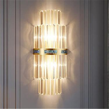 Imagem de Luminária de parede moderna e luxuosa em cristal com LED, ideal para sala de estar, quarto, cabeceira, casa de campo, hotel, escritório, escada e corredor (Estilo 14 C D22H55CM)