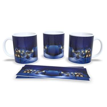 Imagem de Caneca de Natal com Arte Festiva, Porcelana Branca, Decoração de Inverno com Renas e Animais da Floresta, 11oz (20)