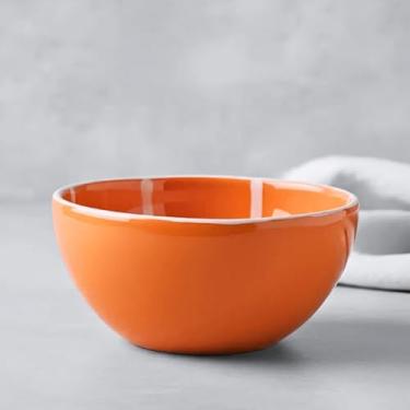 Imagem de Bowl Tigela Cumbuca Frutas Mamão Pera Abacate Limão Morango Cerâmica (Laranja)