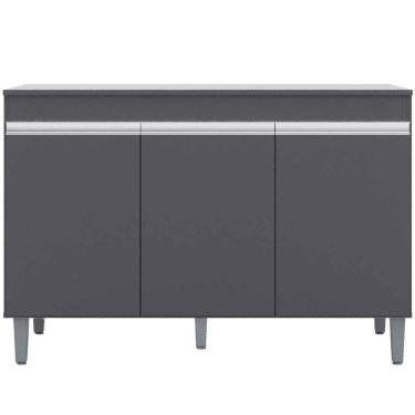 Imagem de Balcão De Pia Para Cozinha 120 Cm Kadu 3 Portas Cinza