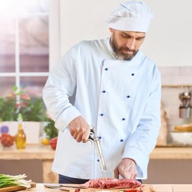 Imagem de Kit injetor de carne premium – Seringa marinada de aço inoxidável com 4 agulhas, à prova de vazamento, injetor de grau alimentício para churrasco, peru, frango e grelhar