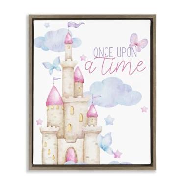 Imagem de Stupell Industries Once Upon A Time Castle Brown Framed Floater Canvas Wall Art, design por Kim Allen, 21 x 17