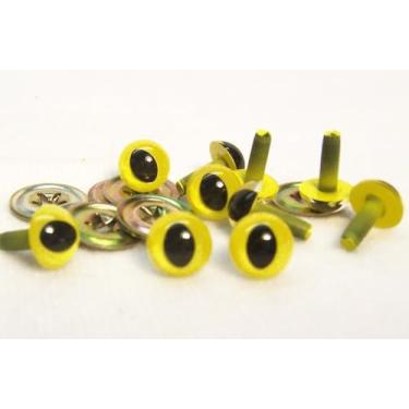 Imagem de Olhos de segurança de gato amarelos Sassy Bears 9 mm (10 pares) para ursos, bonecas, fantoches, artesanato