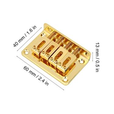 Imagem de Peças de Reposição para Ponte de Guitarra Elétrica Resistente, Ukulele Baixo Fixo de 4 Cordas, Liga de Zinco para Músicos (Ouro)