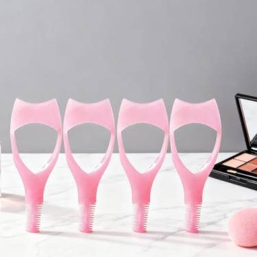 Imagem de 10 peças 3 em 1 ferramenta de maquiagem para cílios superior e inferior aplicador de rímel ferramenta de maquiagem pente de cílios, 3 em 1 ferramentas de cílios superior inferior (rosa)