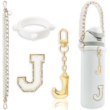 Imagem de BydGxy Conjunto de alças com pingente de letras fofas para garrafa de água Owala 680 g, 947 ml, 1,134 g, Owala Kids, copo de café Owala, Owala FreeSip – Compatível com acessórios Owala e Stanley Cup