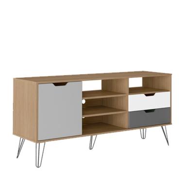 Imagem de Rack Bancada Tv 60 Pol 140 Cm Grafite   Carvalho Arly