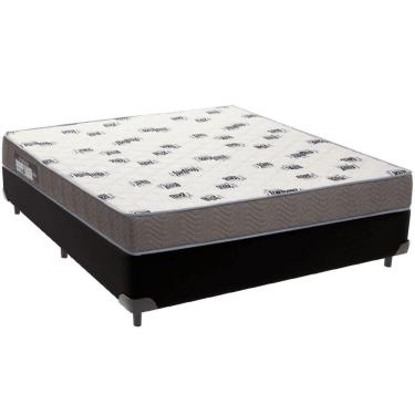Imagem de Cama Box Preto E Colchão Light Espuma D33 Casal Ortobom