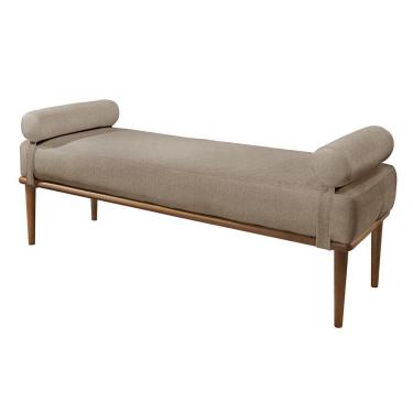 Imagem de Recamier Banco Berlim Luxo Madeira Maciça Castellar Móbile Linho Cappuccino Linho Cappuccino