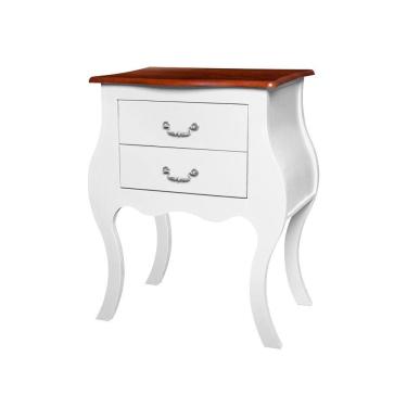 Imagem de Cômoda Bombê Antique Estreita 2 Gavetas Laca Branca