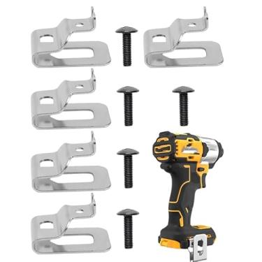 Imagem de (Pacote com 5) N268241 N086039 Clipes de cinto de aço inoxidável (com parafusos) compatíveis com ferramentas elétricas Dewalt 20V DCD985 DCD980 DCD985L2 DCD980L2