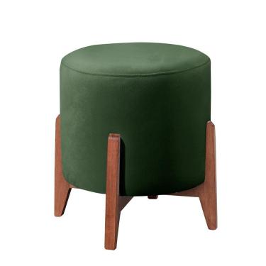 Imagem de Puff Banqueta Thor Luxo Madeira Maciça Castellar Móbile Veludo Verde