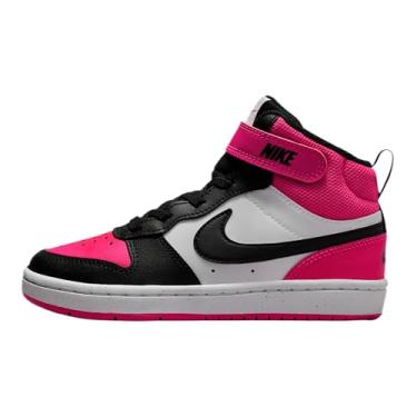 Imagem de Nike Court Borough Mid 2 Tênis infantil (branco/rosa feroz/preto), Branco/rosa feroz/preto, 1.5 Little Kid