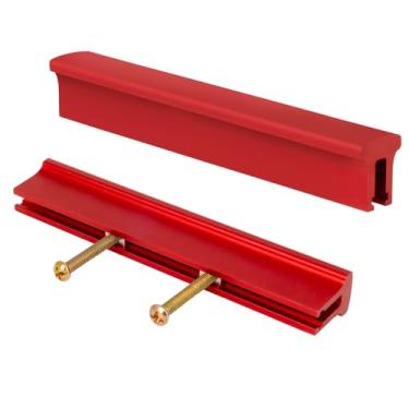 Imagem de Xbpeuy Alças de armário ajustáveis pacote com 6, espaçamento de furos, puxadores de gaveta de cozinha, puxadores de armários e cômoda de alumínio (vermelho, 1 a 13,5 cm)