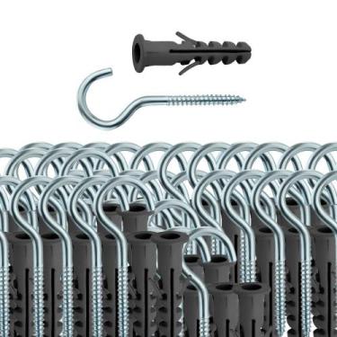 Imagem de Kit 50 gancho com bucha 06 - JOMARCA