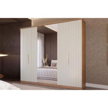 Imagem de Guarda Roupa Casal 6 Portas ( 2 C- Espelho) E 6 Gavetas La Belle Cinamomo-off White - Panan