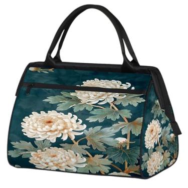 Imagem de Bolsa pequena para o fim de semana para mulheres, homens, com pintura de girassol, dobrável, bolsa esportiva leve para academia, Cor: 2, 15.2*8.3*11.6 inch, Moderno