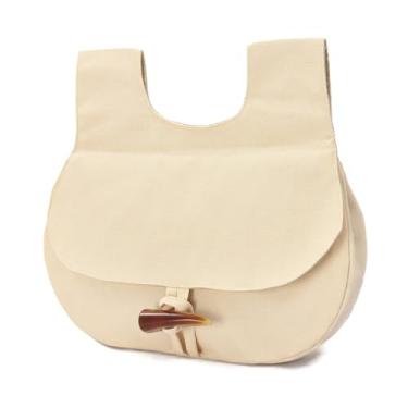 Imagem de ANINECT Bolsa de cinto medieval de lona renascentista com fivela de chifre LARP Ren acessórios de fantasia de fada, Branco, Medieval