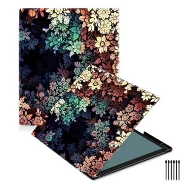 Imagem de Capa para tablet Boox Note Air4 C (2024)/BOOX Note Air 3 C/Note Air 122 polegadas, capa protetora traseira leve e rígida com suporte de caneta embutido, vem com pontas de caneta BOOX (flor colorida)