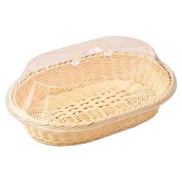 Imagem de Ｂｅｓｇａ Cesta de servir frutas, suporte de frutas de cozinha com tampa, cesta de café da manhã para decorativa, bandeja de servir lanches para, L