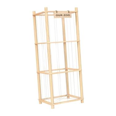 Imagem de Bothyi Organizador de brinquedos de pelúcia fofo, fácil de montar, decorativo, com amplo espaço interno, feito de madeira, ideal para salas de jogos, cantos