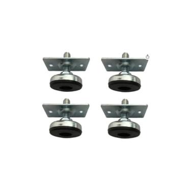 Imagem de Kit 2 Pés Niveladores Multiuso com Rodinhas, Suporte para Eletrodomésticos, Plástico e Metal, Até 180kg, Ajustável 45-70cm, Sortido