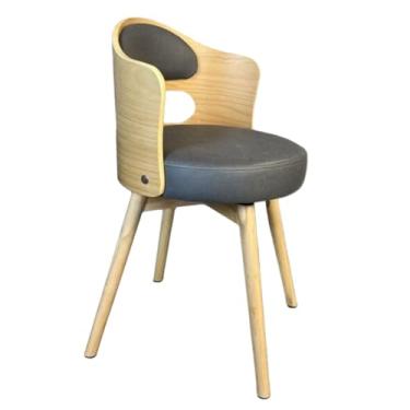 Imagem de SPXMQSS Cadeiras para sala de jantar, cadeiras de jantar giratórias de 360° com encosto, cadeira de jantar estofada de couro, cadeira ergonômica para lounge, escritório, penteadeira, cadeira cinza 1