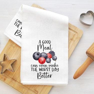 Imagem de Lindas toalhas de cozinha de mirtilo, toalhas de prato decorativas de mesa, citações engraçadas de cozinha, presentes de toalha de chá de flores para decoração de casa de fazenda, presentes para