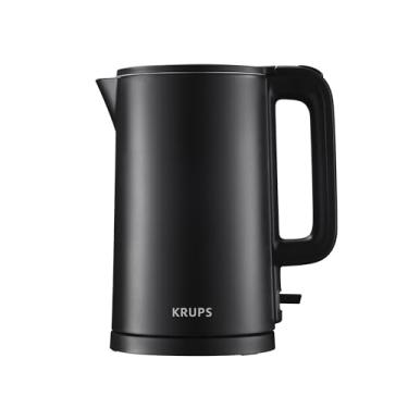 Imagem de KRUPS Chaleira elétrica de 1,5 L, interior de aço inoxidável de toque frio, fervura rápida, um copo em 80 segundos, parede dupla, ebulição rápida, desligamento automático, mantém aquecido, sem fio
