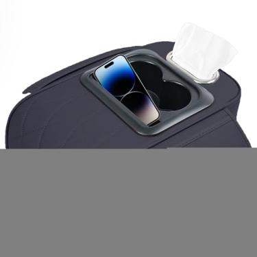 Imagem de Caixa De Armazenamento Para Apoio De Braço De - Almofada De Descanso Ergonómica - Apoio De Braço Da Consola Central Com Porta-copos, Porta-lenços, Slot Para Telemóvel E Lateral | Para Suporte Cotovelo