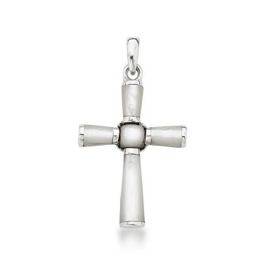 Imagem de Pingente Crucifixo Madreperola 4cm Prata 925