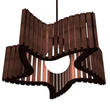 Imagem de Luminária Pendente Estrela Do Mar Modelo Ripado Marrom