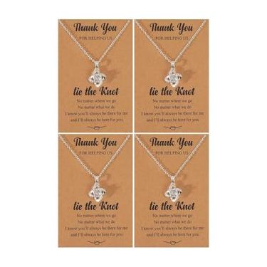 Imagem de Conjunto de colar de dama de honra para mulheres, zircônia cúbica, casamento, casamento, acessório para amarrar o nó, presentes de amizade para mulheres, presentes de Natal, Dia dos Namorados