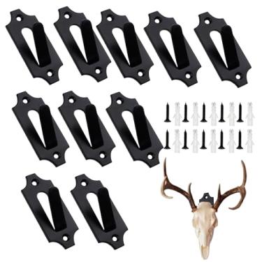Imagem de Suporte Para Crânio De Veado | Display De Metal 10 Peças | Suspensão Fácil Para Montagem Europeia de Crânio - Para Troféus de Caça e Decoração Rústica