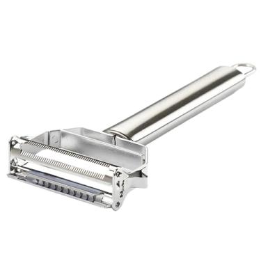 Imagem de Pelador de Legumes Julienne Cutter Duplo Aço Inoxidável com Escova Limpeza Ferramenta Cozinha Multifuncional Afiada e Econômica Trabalho para Frutas