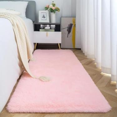Imagem de Tapete Passadeira 2,00 x 0,60 Metros Peluda Quarto e Sala(Rosa Bebê)