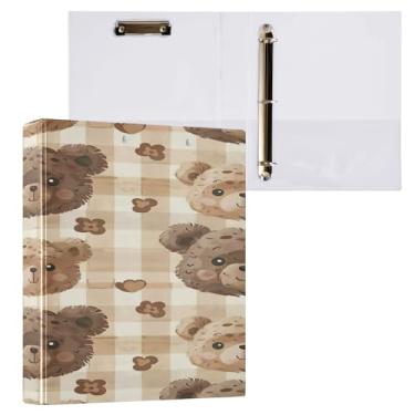 Imagem de Wassud Fichário de 3 anéis de 3 cm com clipe antiderrapante, estampa de ursos fofos, 1 pacote com fichário decorativo tamanho carta para escritório em casa